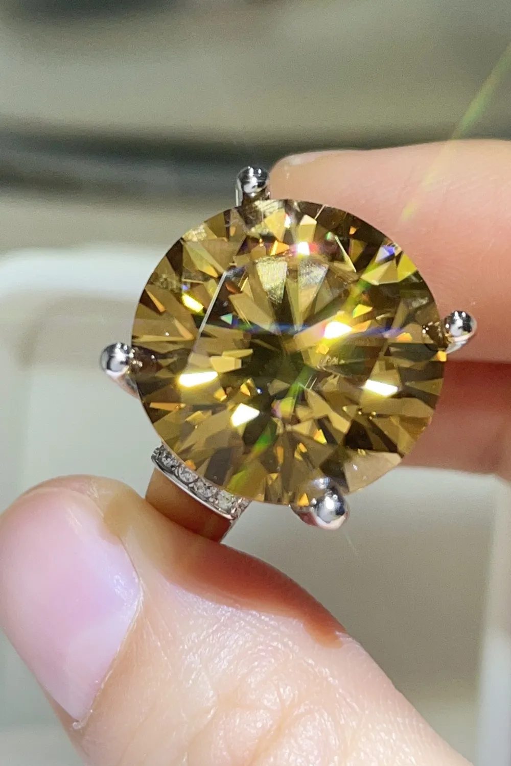 20 Carat Moissanite 925 Sterling Silver Ring, image 3