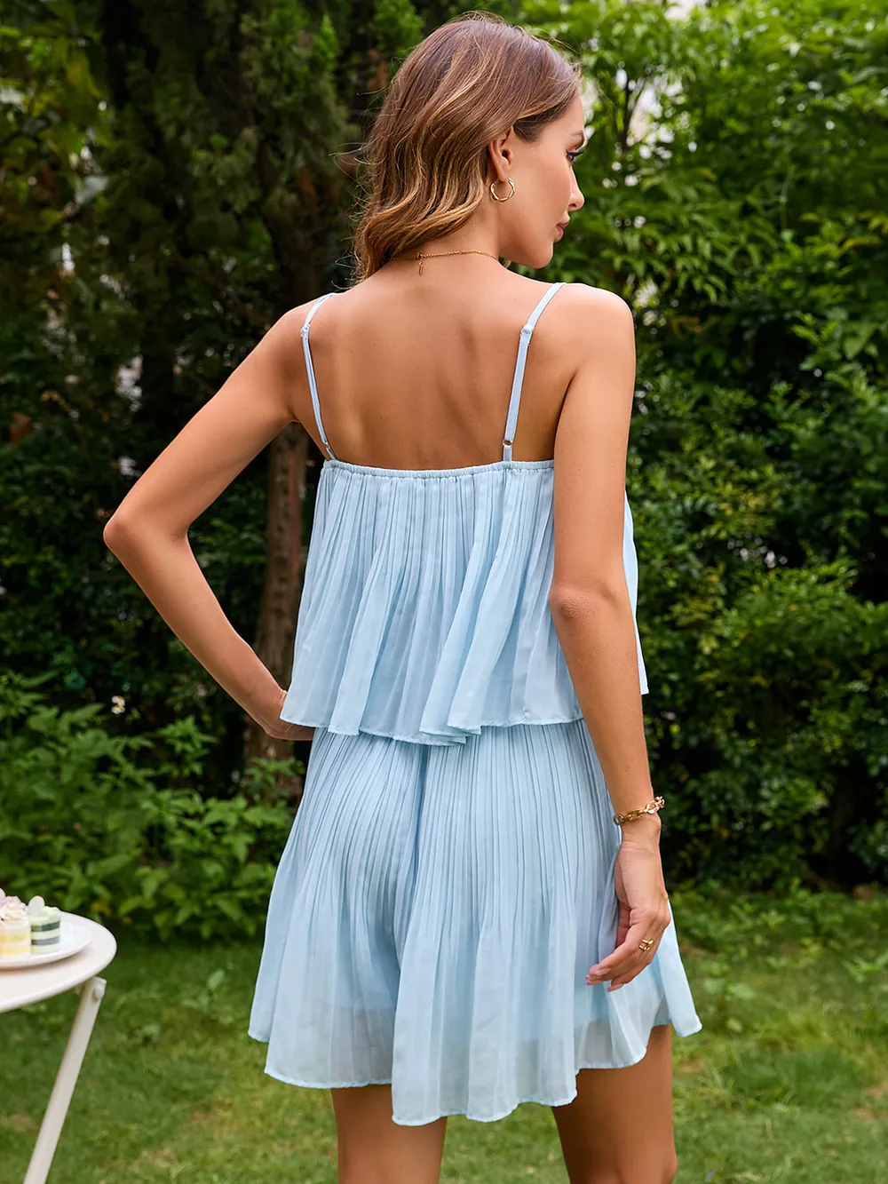 Layered Square Neck Mini Cami Dress, image 2