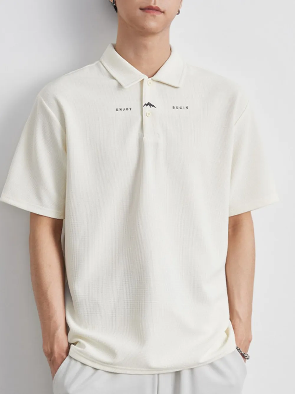 Men's Plus Size Button Detail Short Sleeve Polo, image 4
