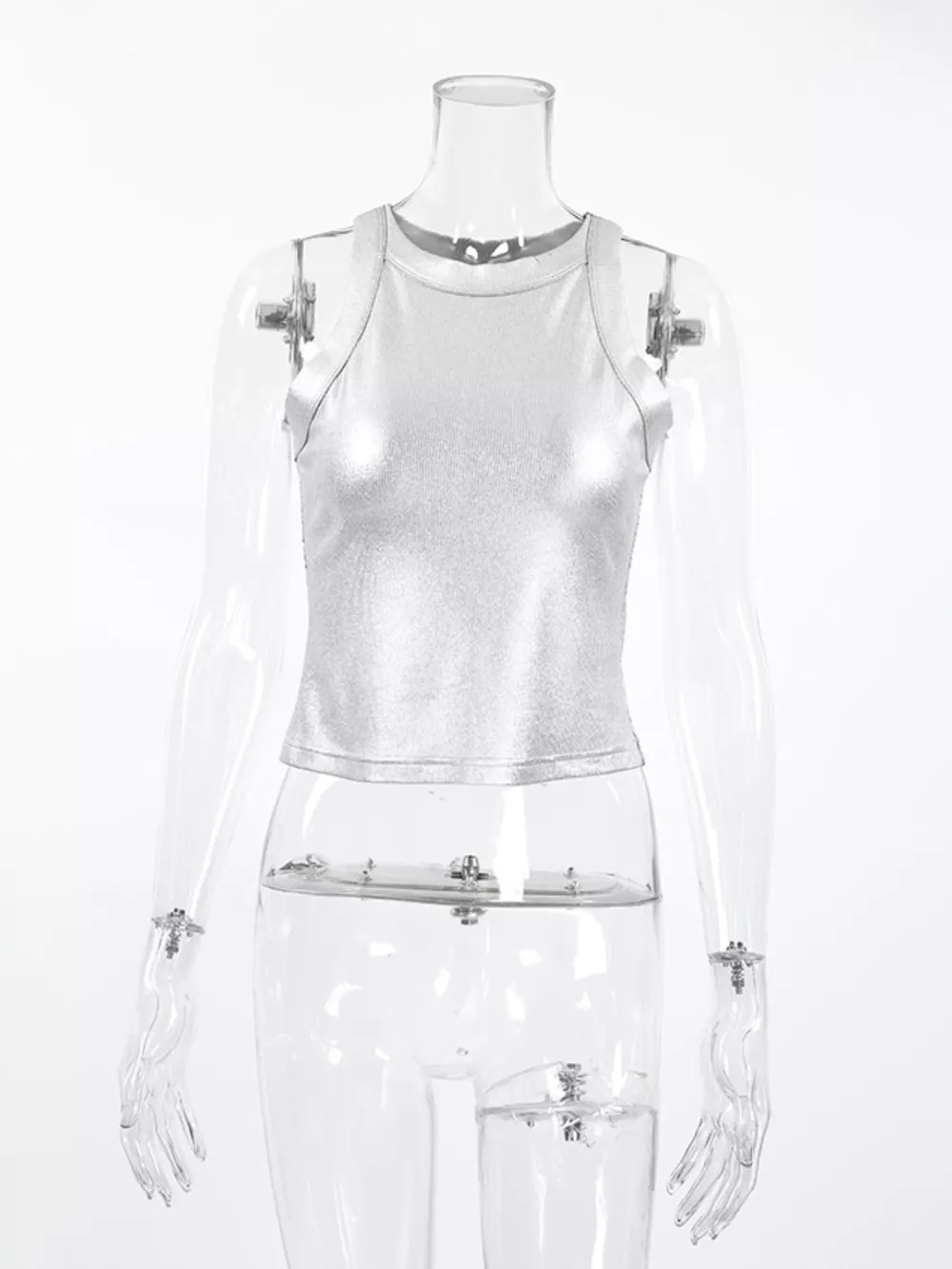 Ribbed Racerback Tank Top, image 5