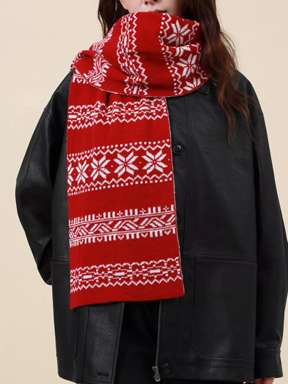 Christmas Snowflake Knit Scarf, image 4