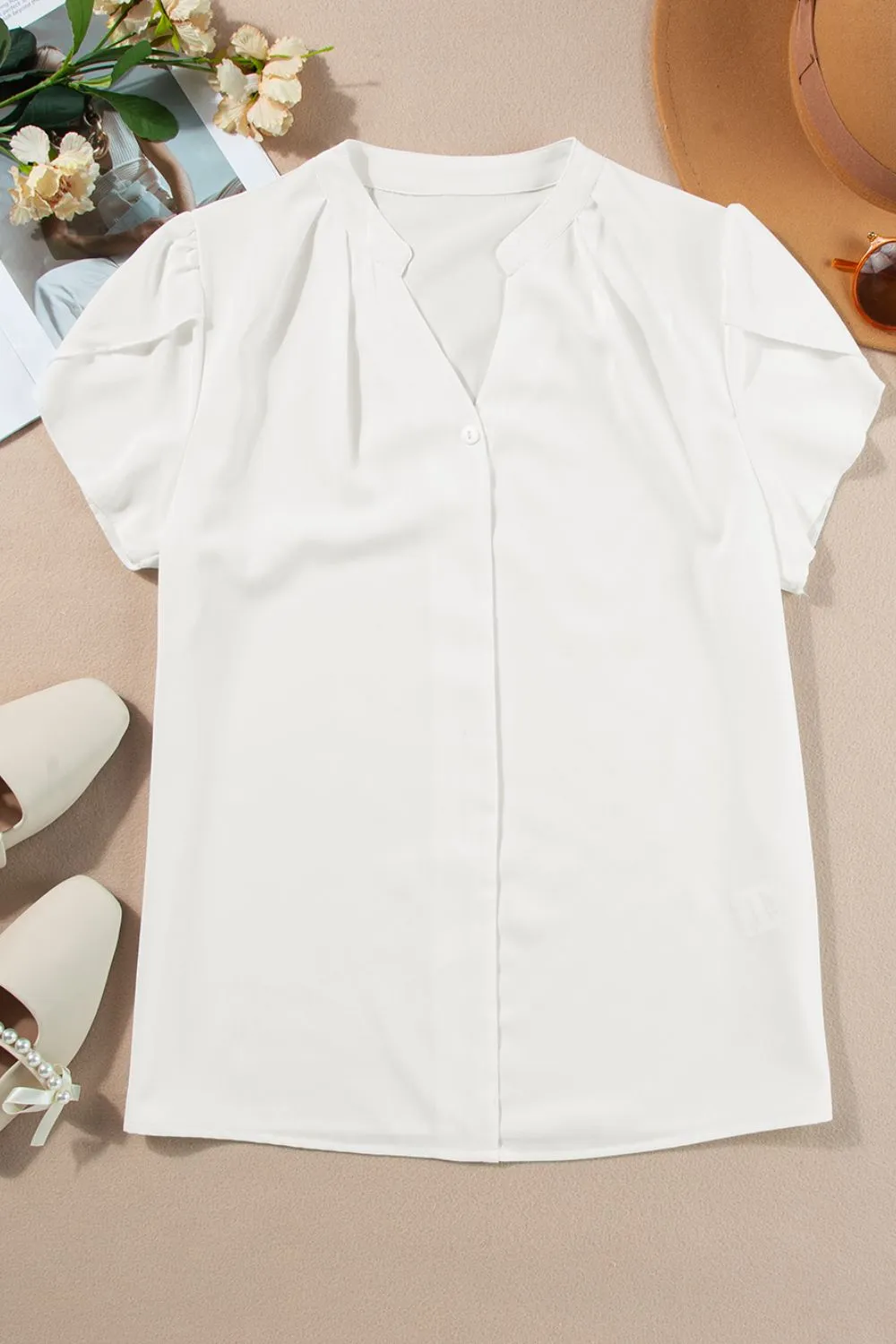 Short Sleeve Notched Blouse, image 20