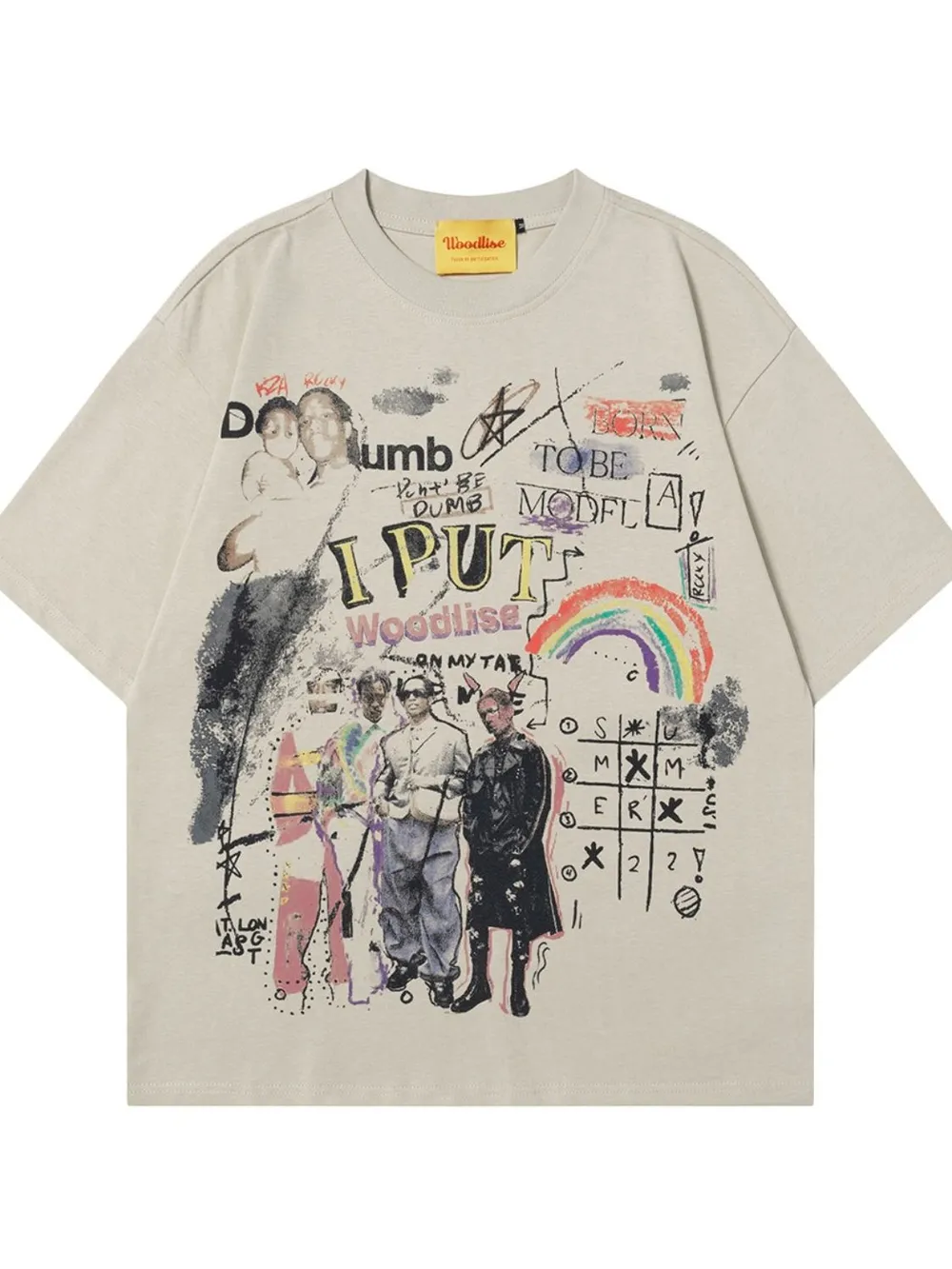 Men's Graphic Round Neck Oversized T-Shirt, image 2
