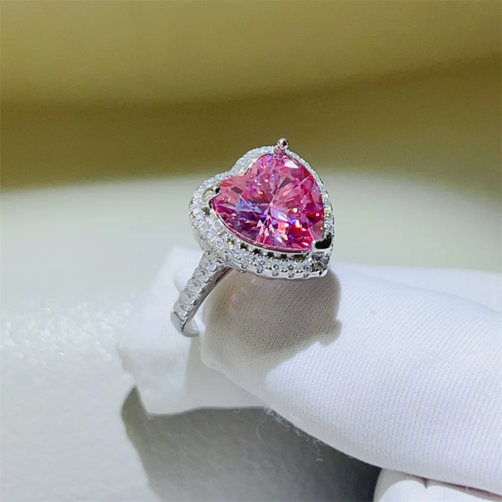 5 Carat Moissanite 925 Sterling Silver Heart Ring, image 6