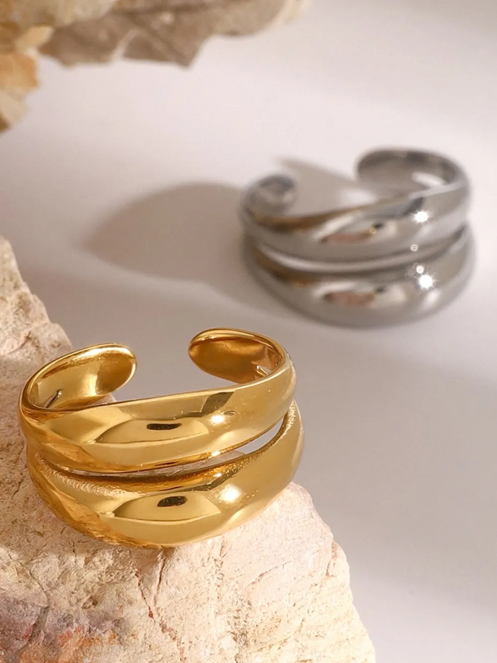 Stainless Steel Double-Layered Ring, image 14