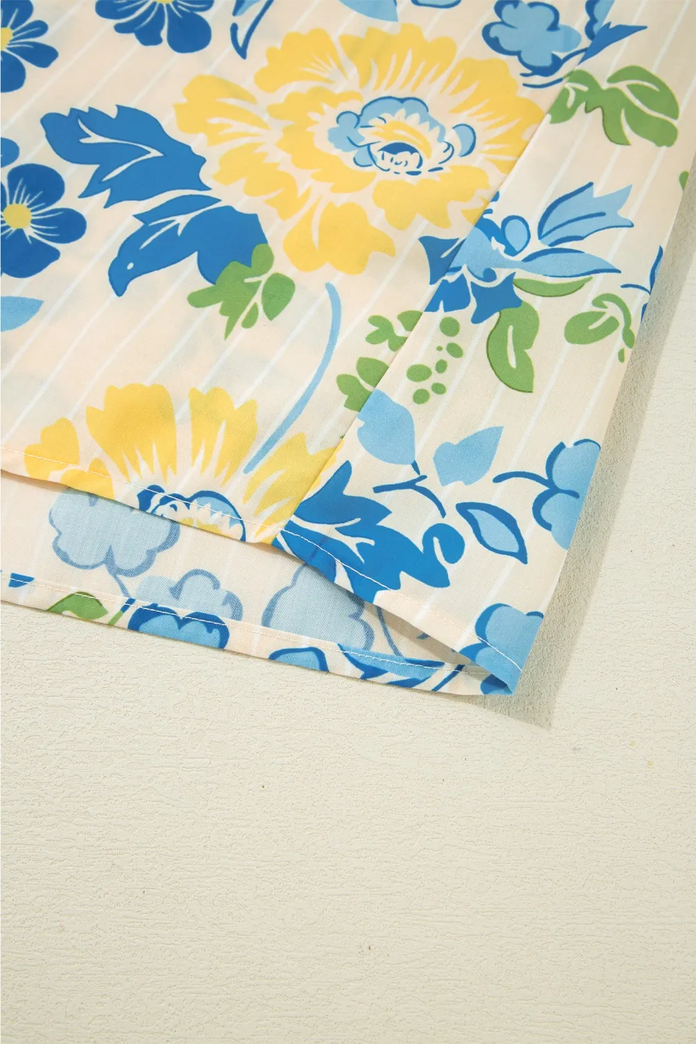 Printed Puff Sleeve Button Down Summer Shirt, image 13