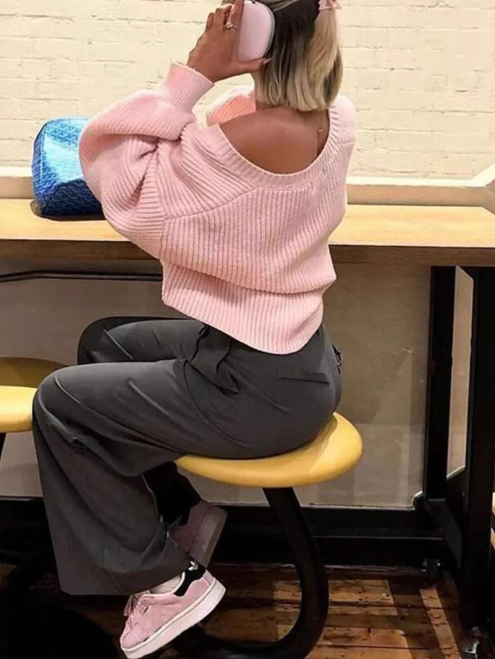 Ribbed Knit Open Front Cardigan with Cozy Oversized Fit, image 3