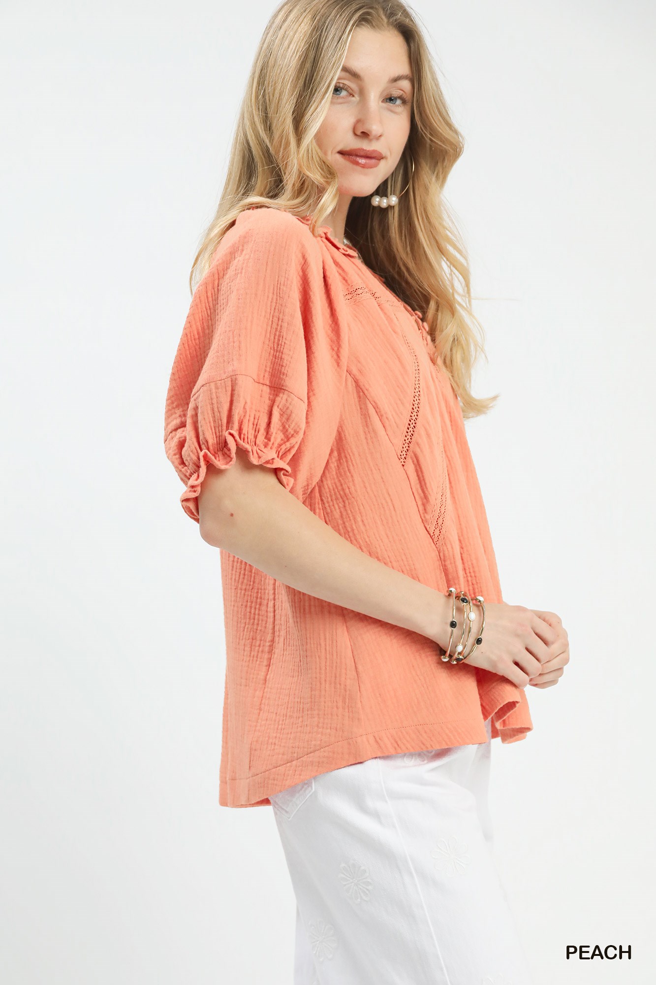 Cotton Gauze Ruffle Top, image 2