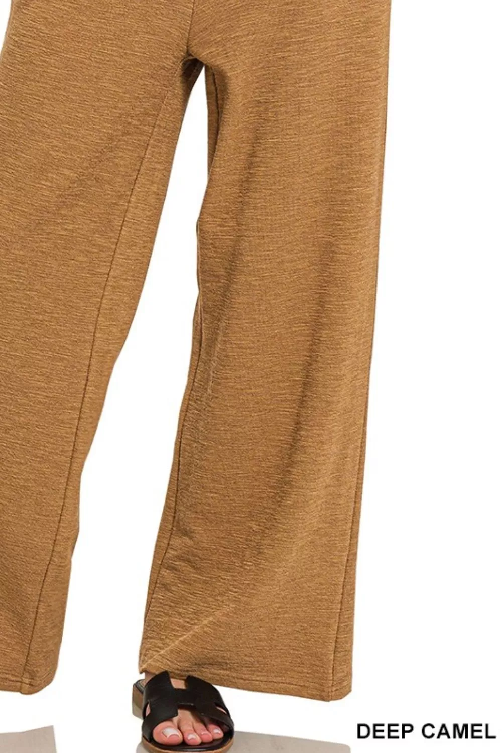 Cotton Slub Wide Leg Pants, image 3