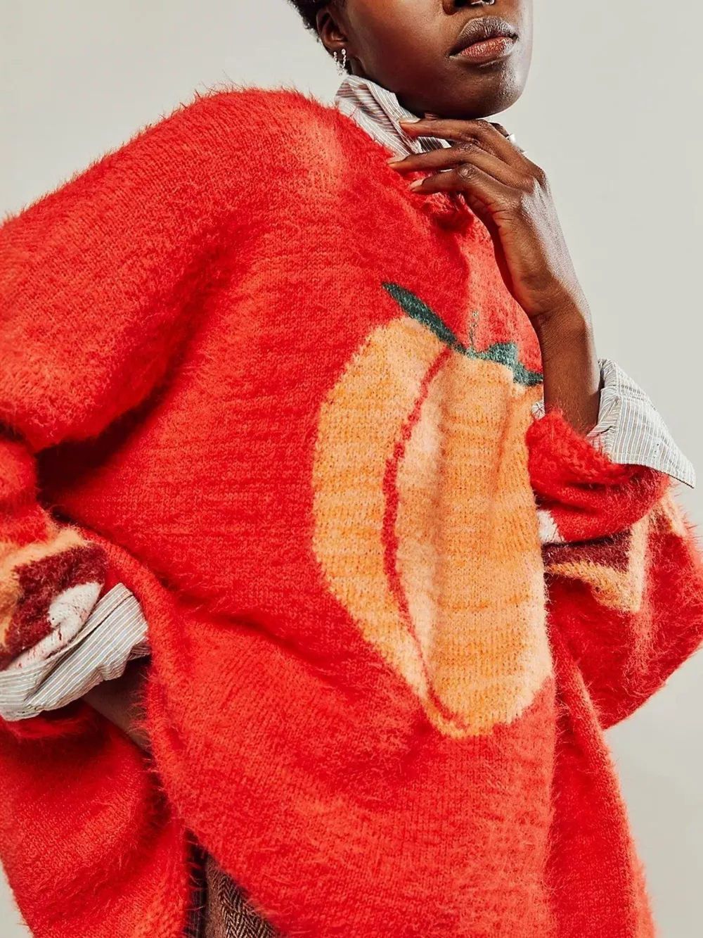 Fruit Round Neck Long Sleeve Sweater, image 2