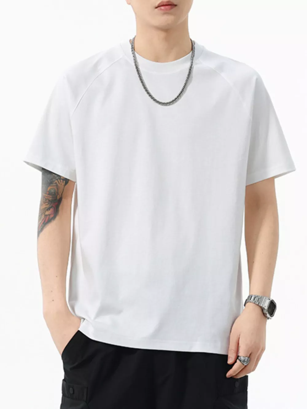 Men's Full Size Round Neck Short Sleeve T-Shirt Plus Size, image 5