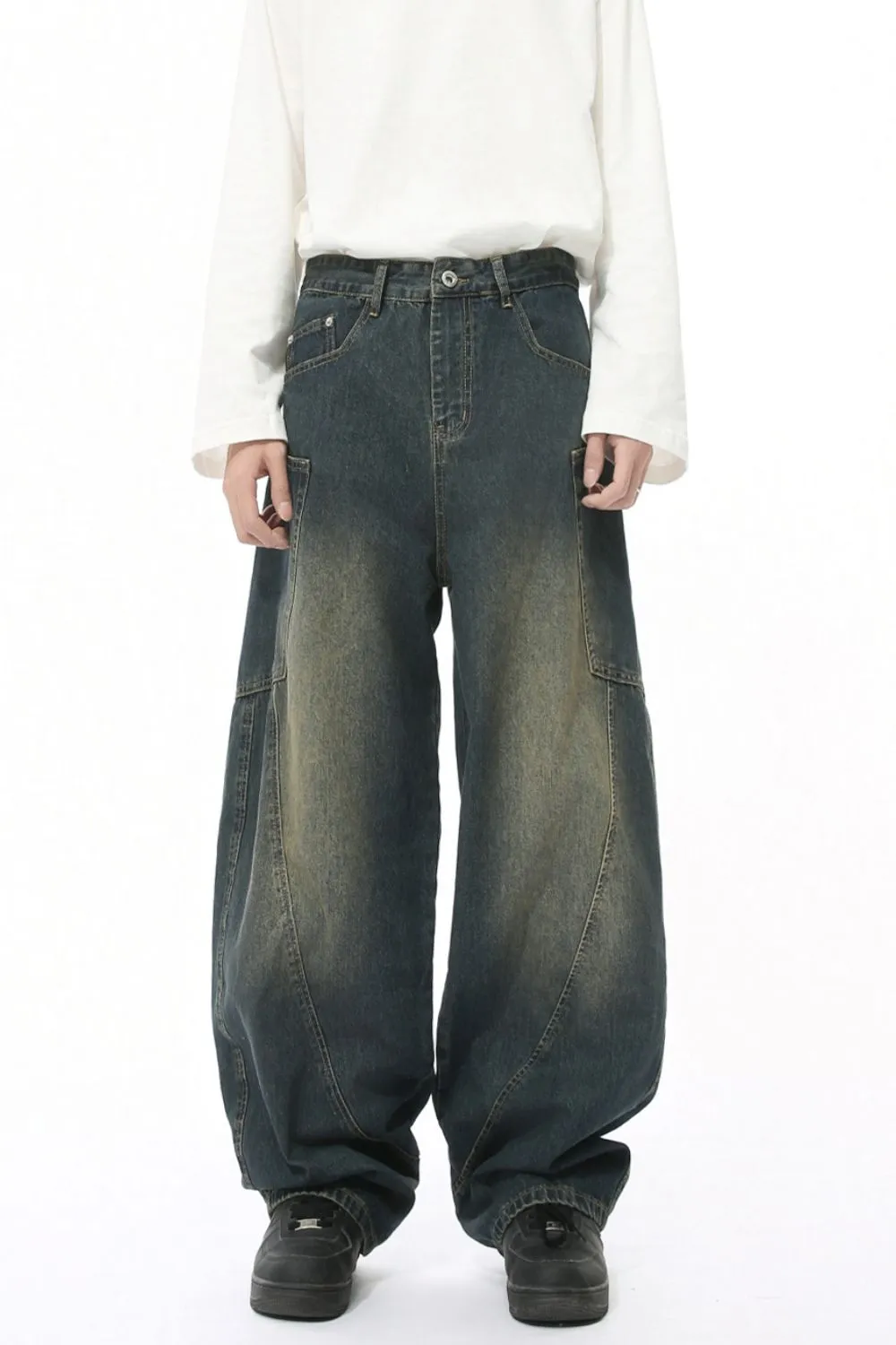 Mid Rise Waist Jeans with Pockets, image 3
