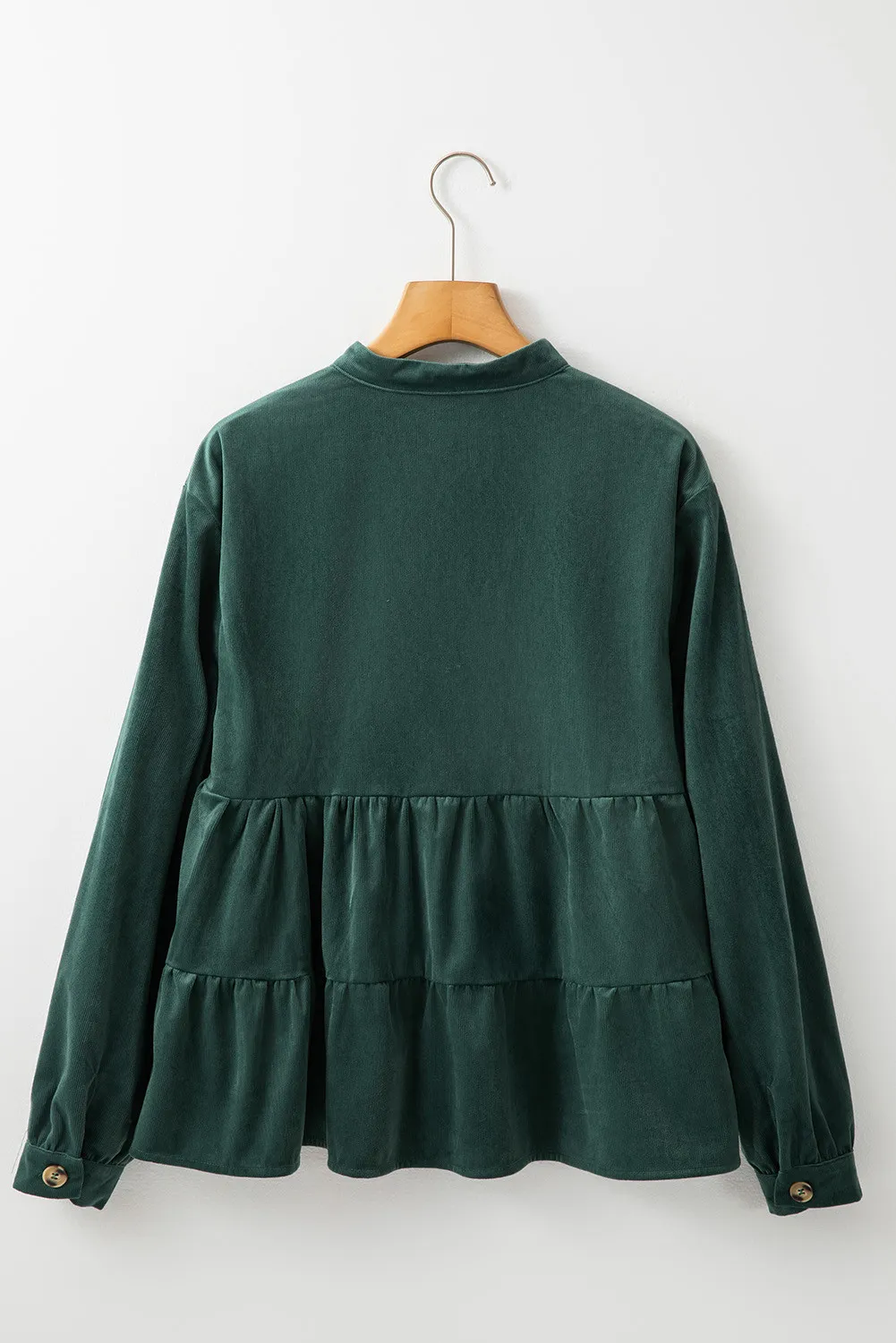 Peplum Round Neck Long Sleeve Shirt, image 8