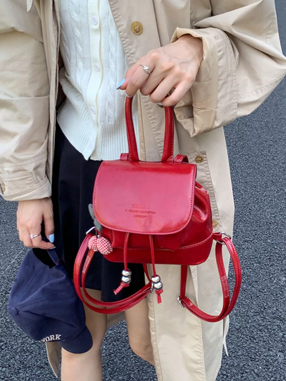 PU Leather Mini Backpack Bag, image 5