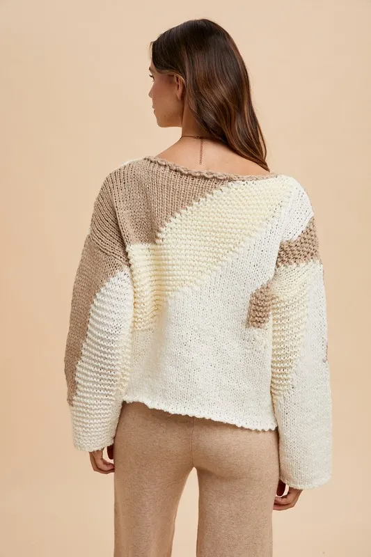 Color Block Drop Shoulder Sweater, image 4