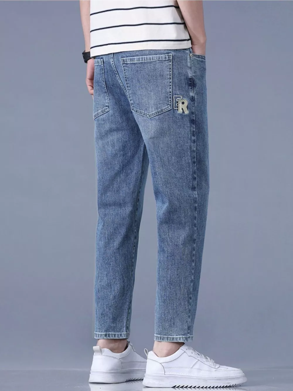 Men's Straight-Leg Wash Jeans, image 4