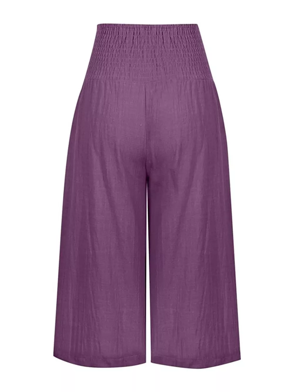 Smocked Wide-Leg Capri Pants, image 16