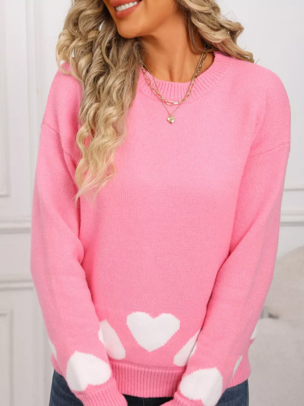 Valentine's Day Heart Crew Neck Sweater, image 13