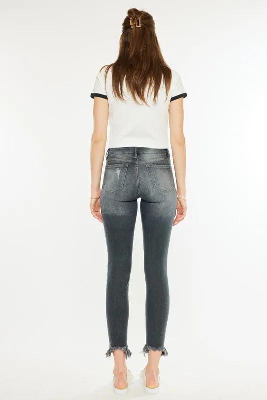 High Rise Distressed Ankle Skinny Jeans, image 6