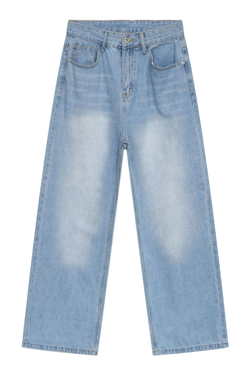 Men's Wide Straight Jeans with Pockets, image 5
