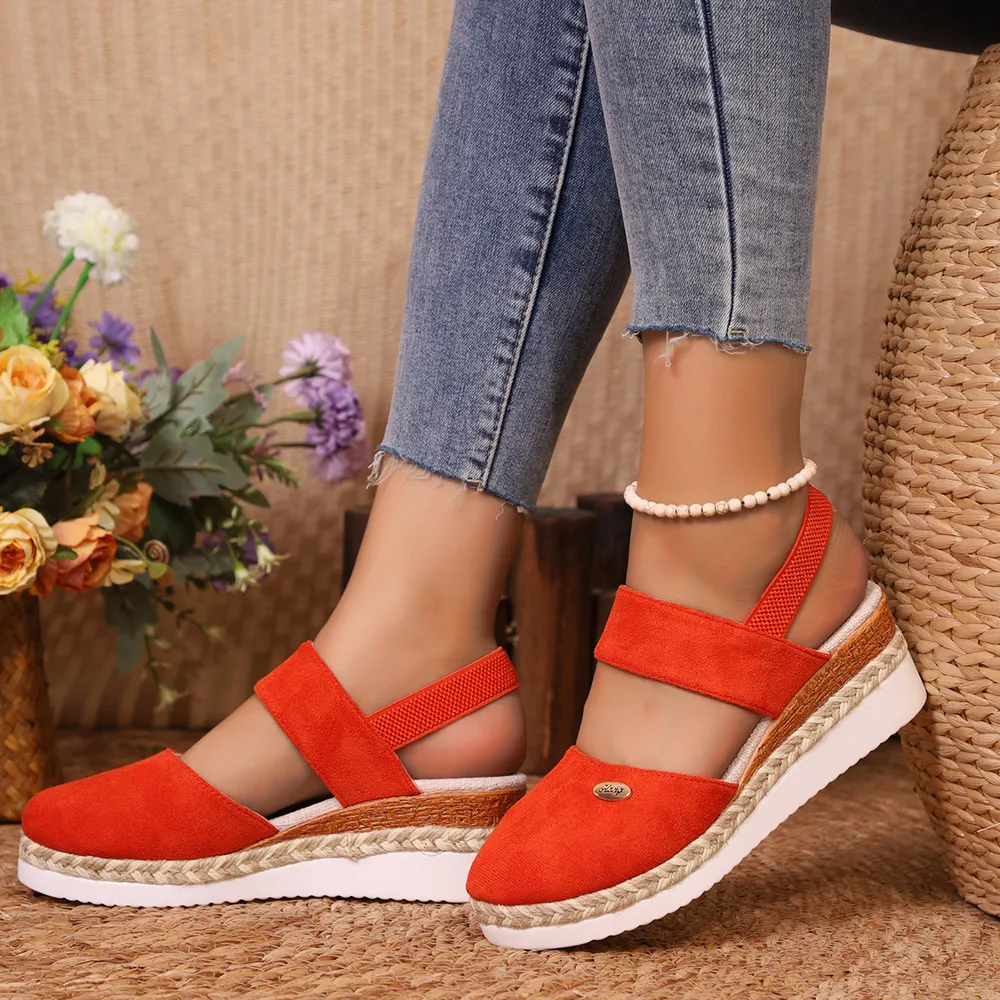 Round Toe Wedge Sandals, image 9