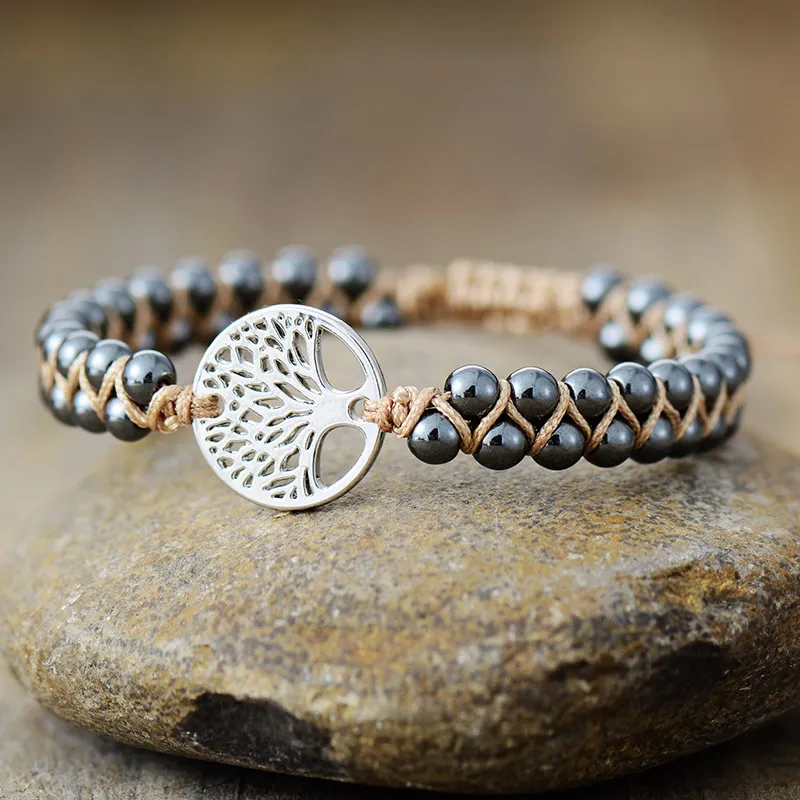 Alloy Natural Stone Braided Bracelet, image 4
