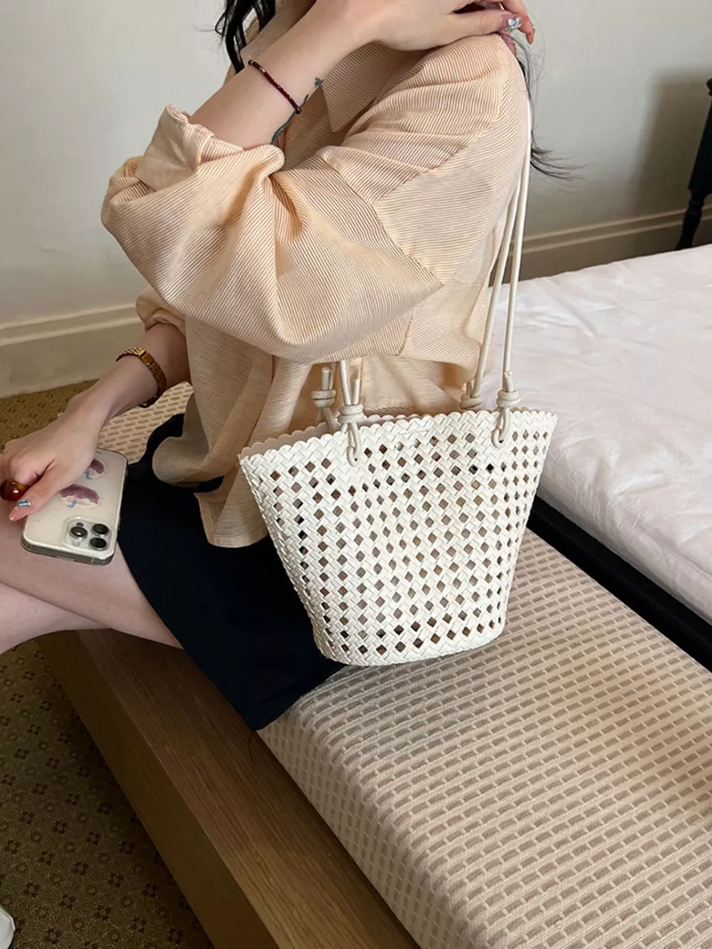 Woven Leather Shoulder Bag, image 8