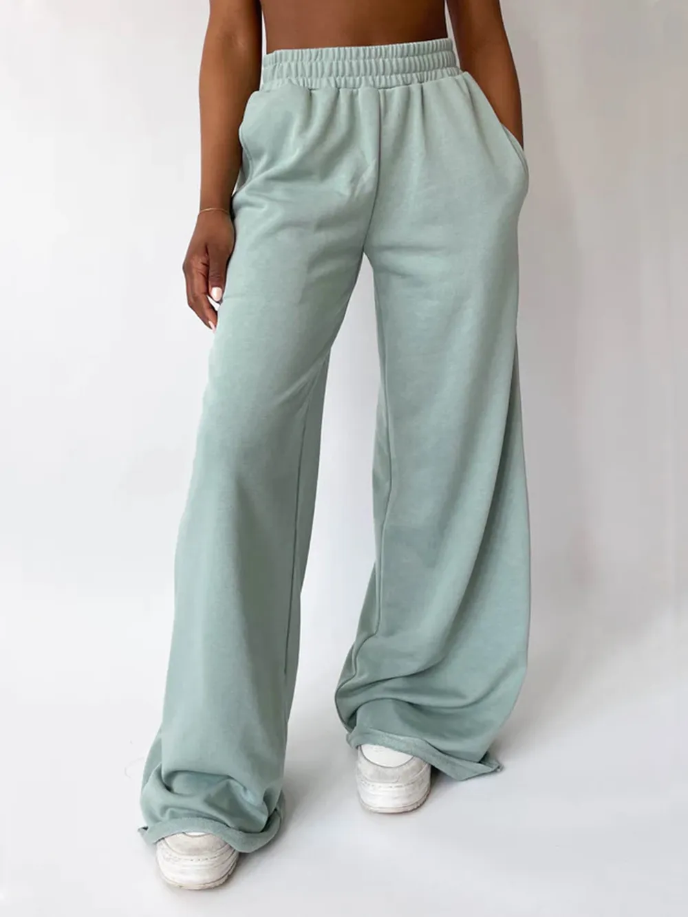 Elastic Waist Wide Leg Pants, image 14