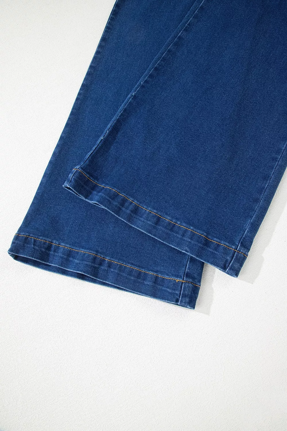 Hardware Decor Patched Pockets Wide Leg Jeans, image 9