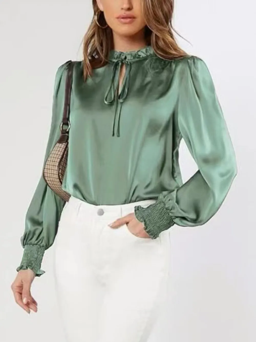 Frill Tied Lantern Sleeve Blouse, image 11