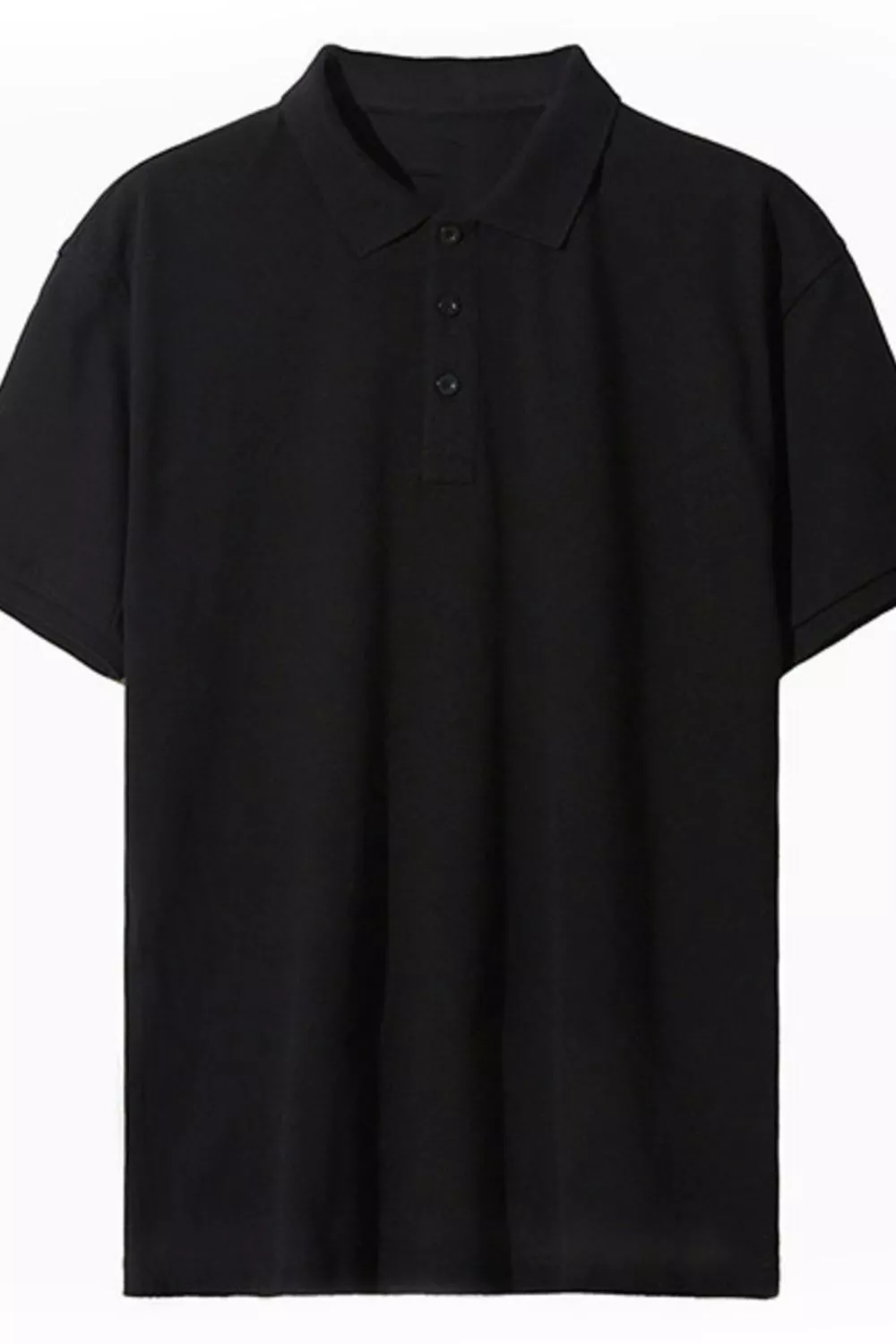 Men's Full Size Button Detail Short Sleeve Polo Plus Size