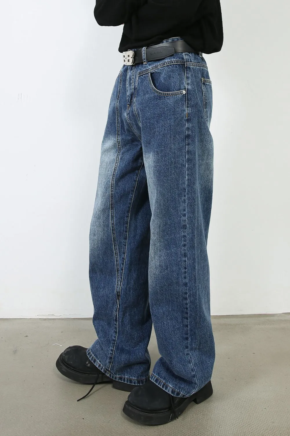 Men's Wide Straight Leg Jeans, image 3
