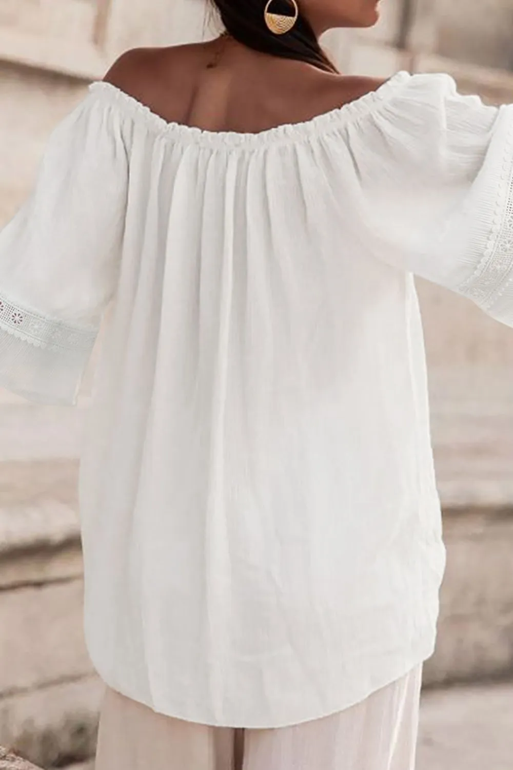 Lace Detail Off-Shoulder Blouse, image 12
