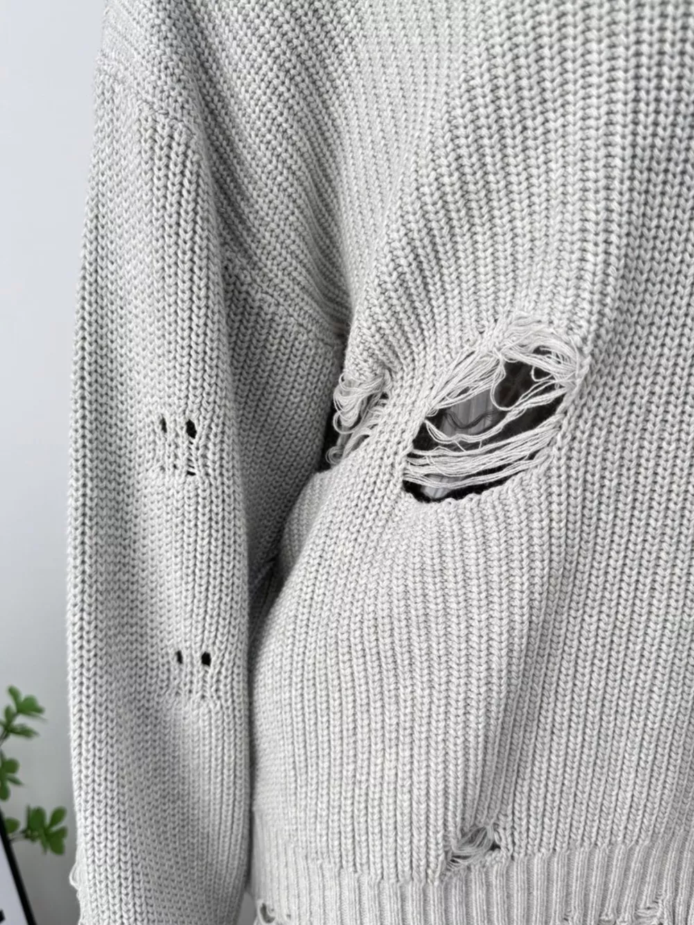 Distressed Long Sleeve Sweater and Skirt Set, image 24