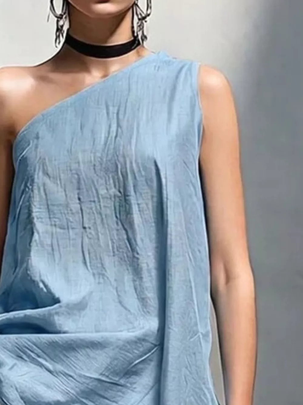 Full Size Asymmetrical One-Shoulder Sleeveless Top Plus Size, image 2