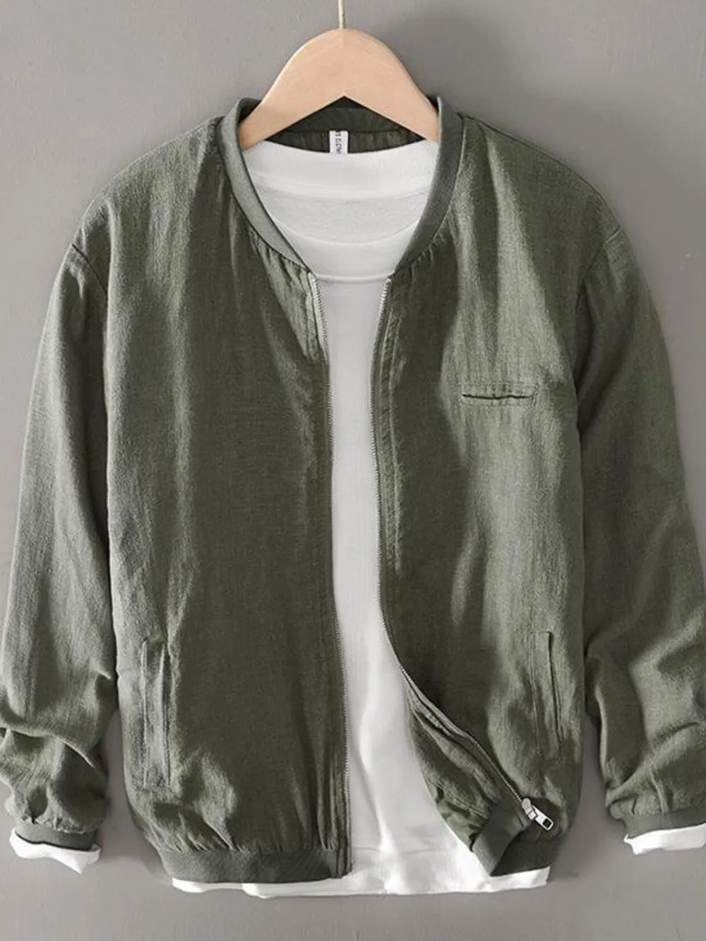 Men's Plus Size Zip Up Long Sleeve Jacket, image 11