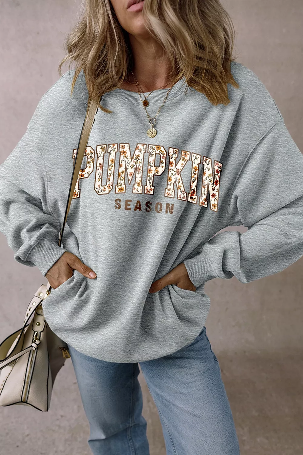 PUMPKIN SEASON Oversized Pullover Sweatshirt, image 2