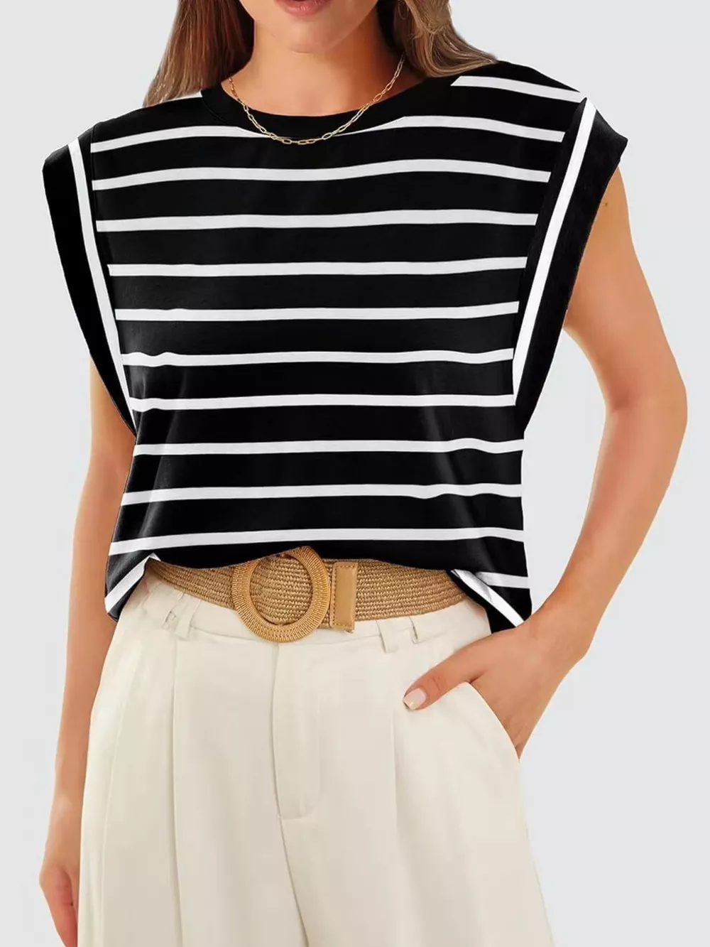 Striped Round Neck Tank, image 19