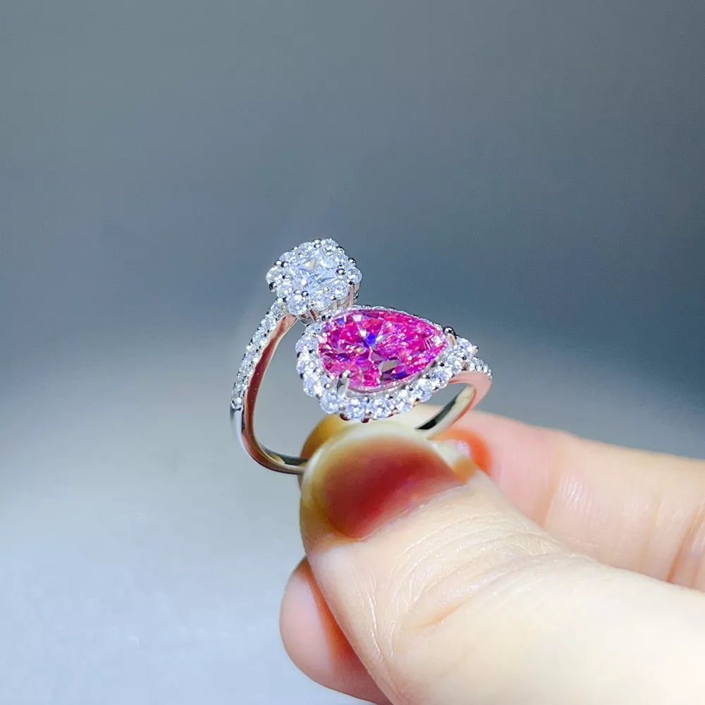 2 Carat Moissanite 925 Sterling Silver Bypass Ring, image 2