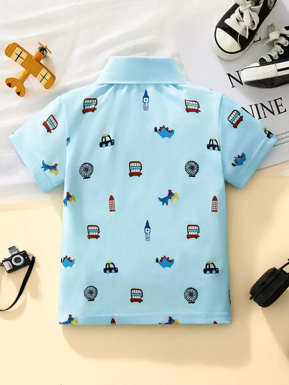 Children's Cartoon Short Sleeve Polo Shirt, image 5