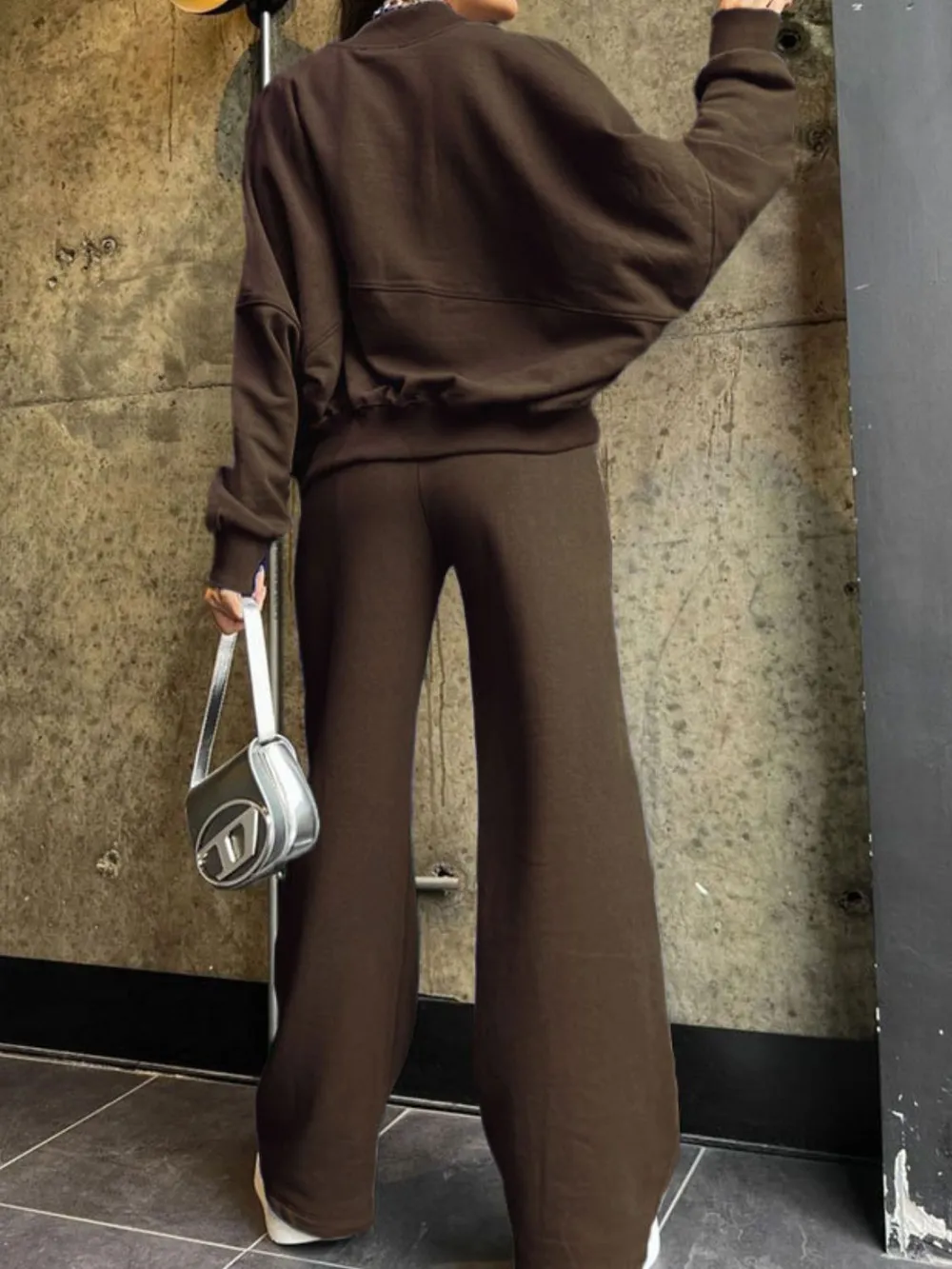 Baseball Collar Zip Up Top and Drawstring Paants Set, image 17