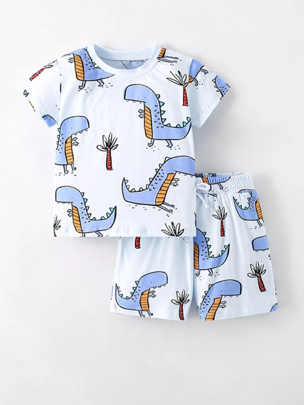 Children's Dinosaur Print Short Sleeve T-Shirt & Shorts Set