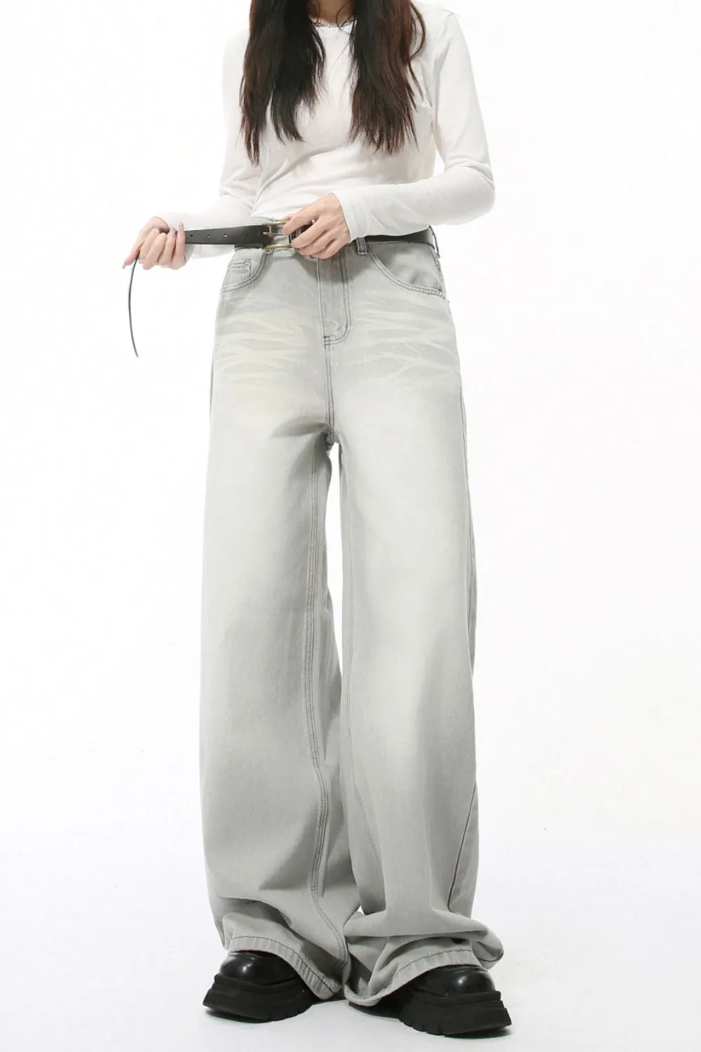 Wide Leg Jeans with Pockets, image 2