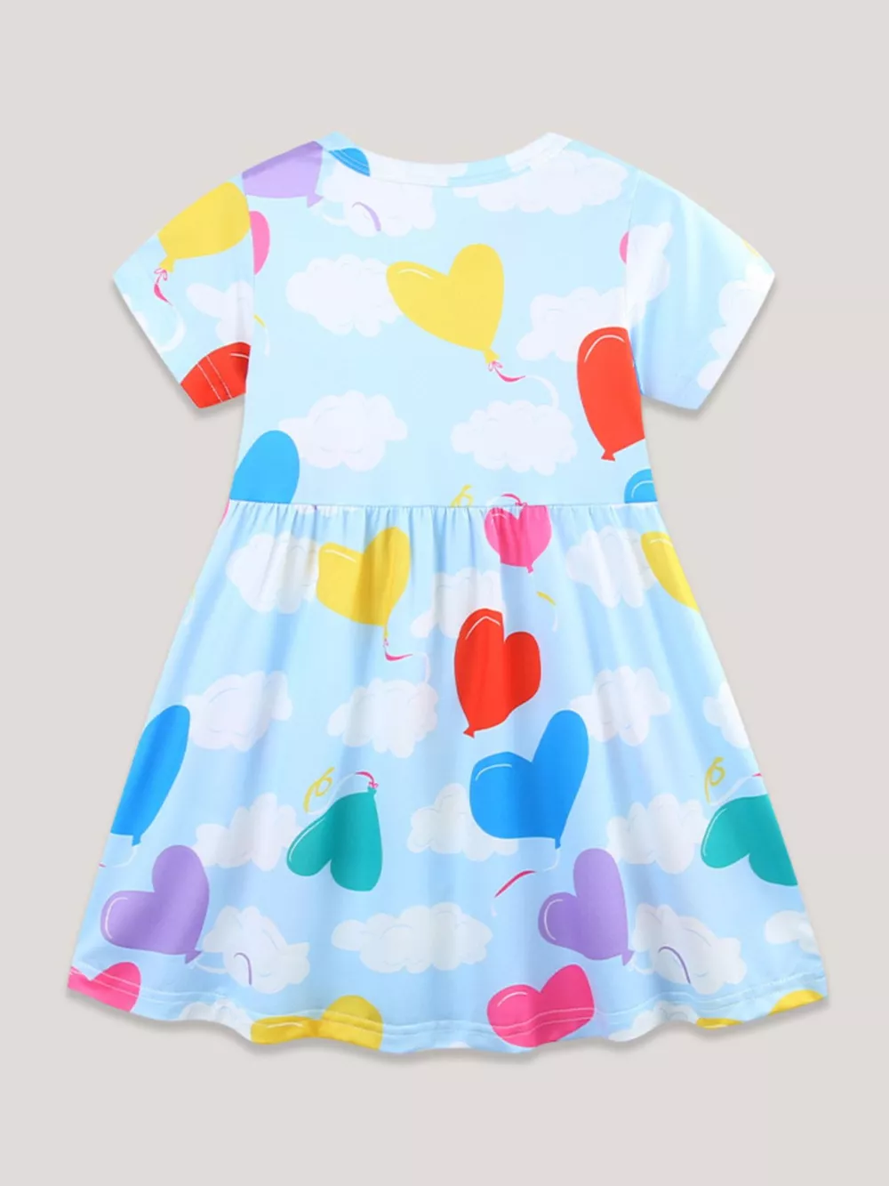 Children's Heart Balloon Print Casual Dress, image 5