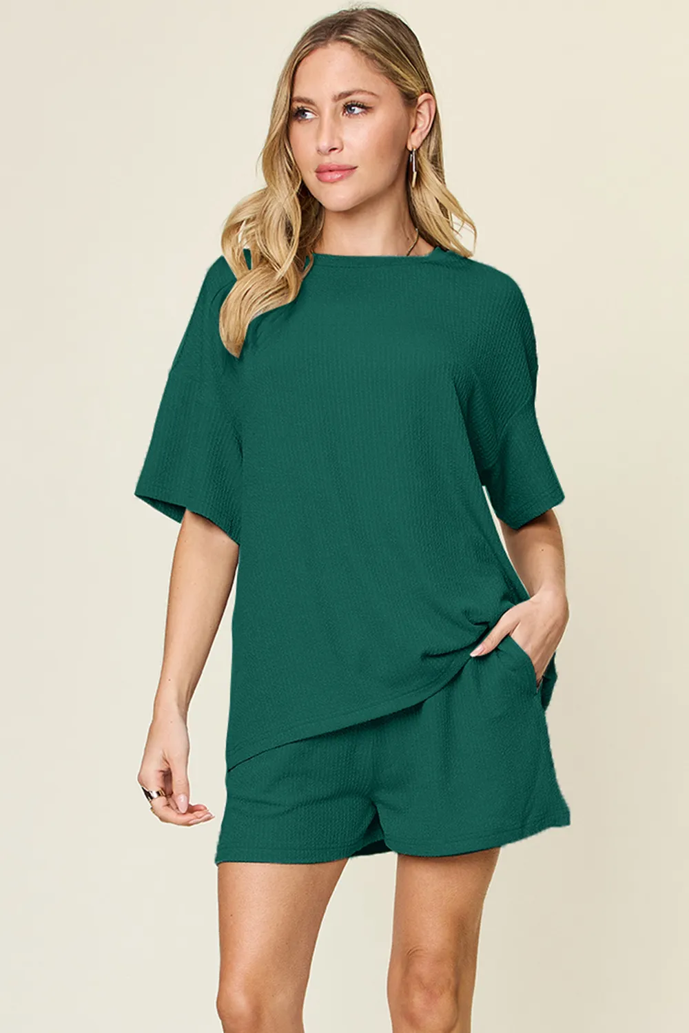 Basic style Round Neck Solid Set, image 13