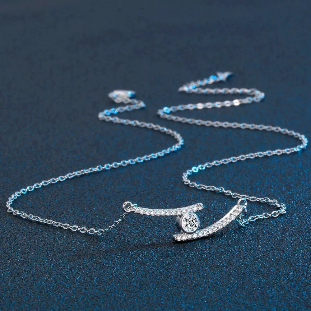 1 Carat Moissanite 925 Sterling Silver Necklace, image 2