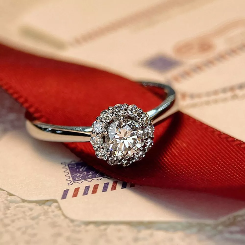 1 Carat 925 Sterling Silver Moissanite Flower Ring, image 5