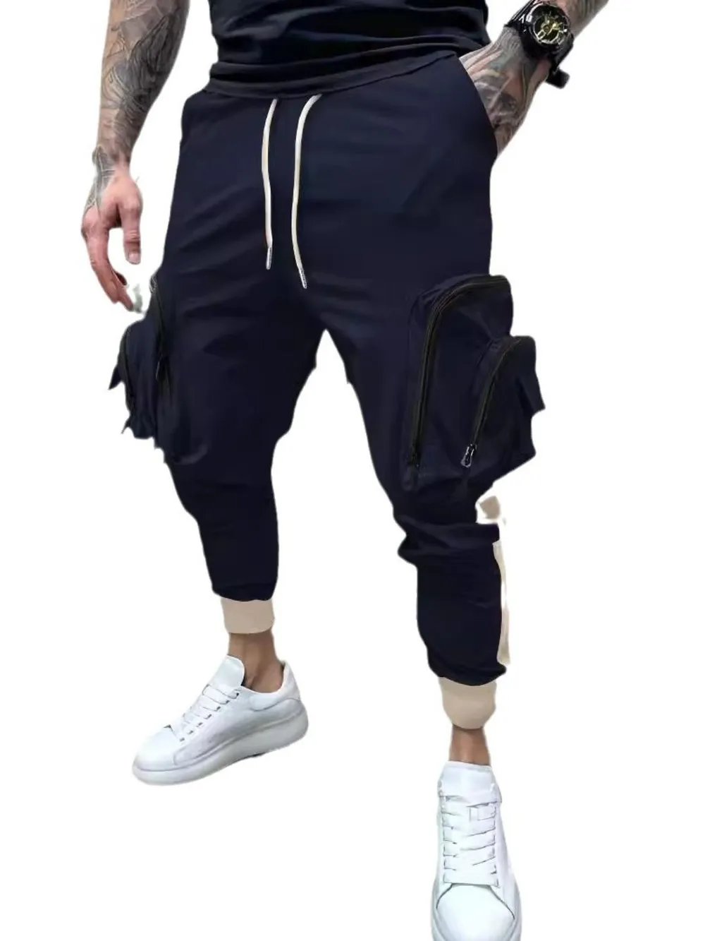 Men's Full Size Drawstring Joggers with Pockets Plus Size, image 6