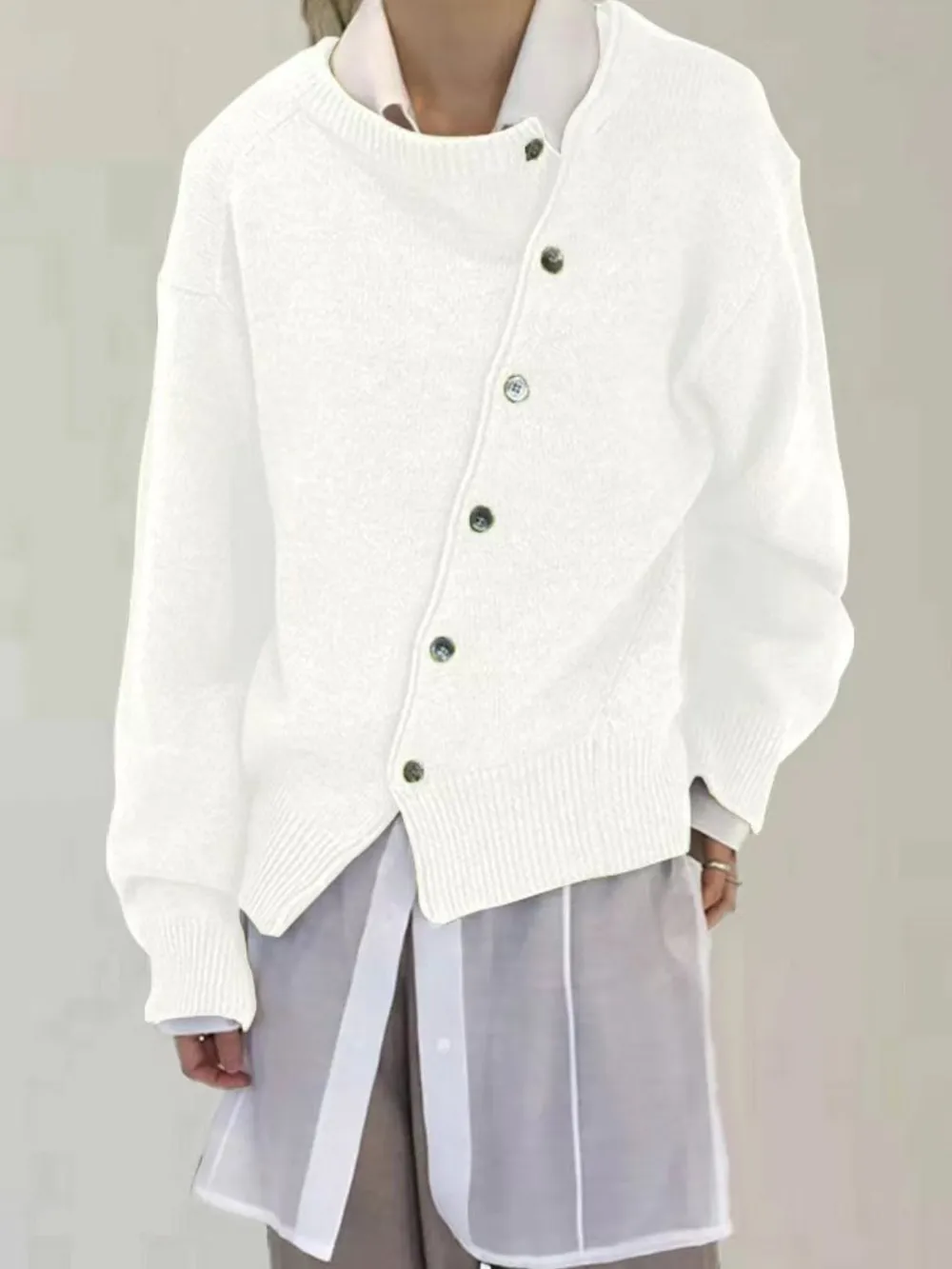 Dropped Shoulder Buttoned Cardigan, image 16