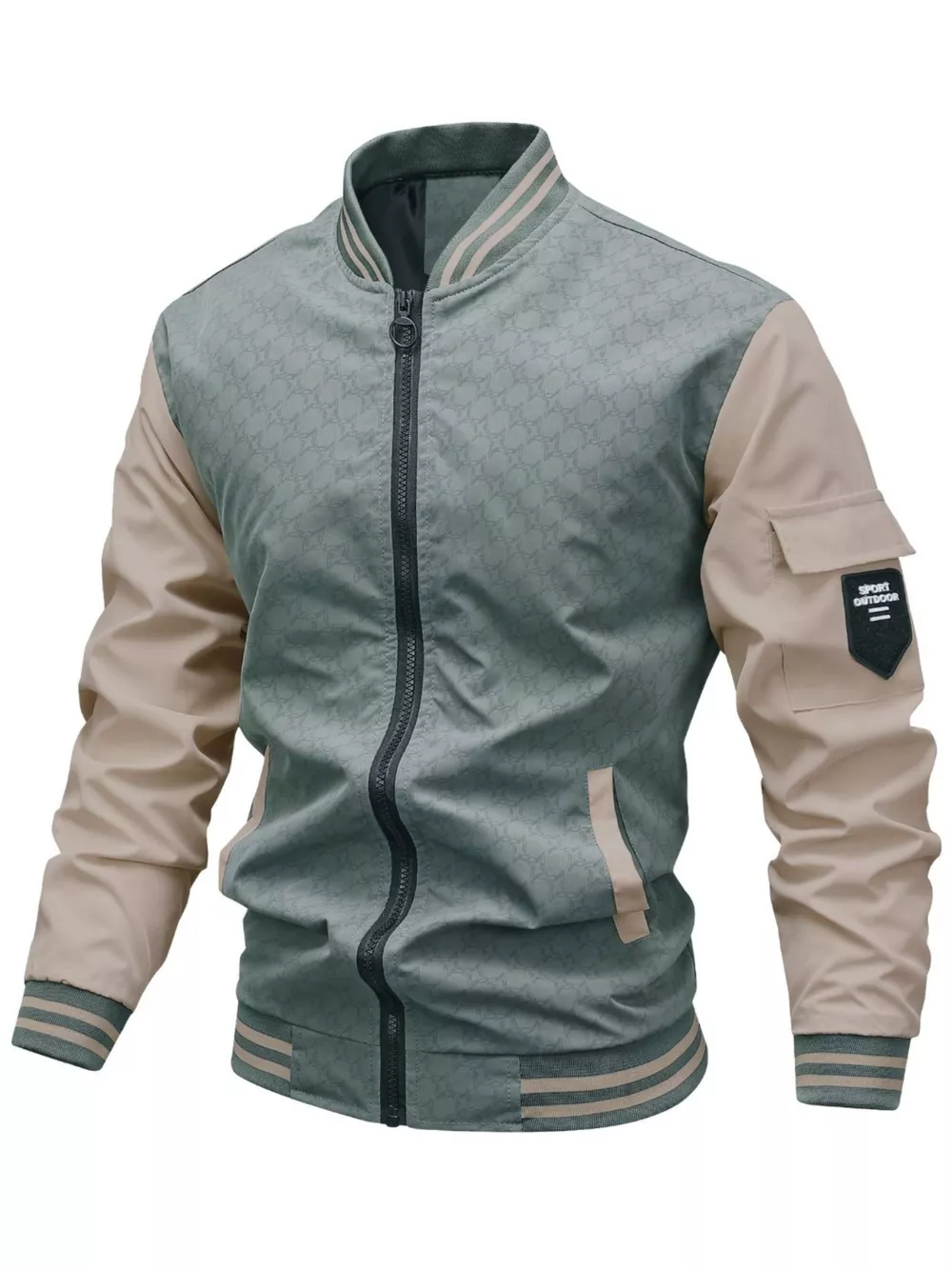 Men's Plus Size Zip Up Long Sleeve Jacket, image 3